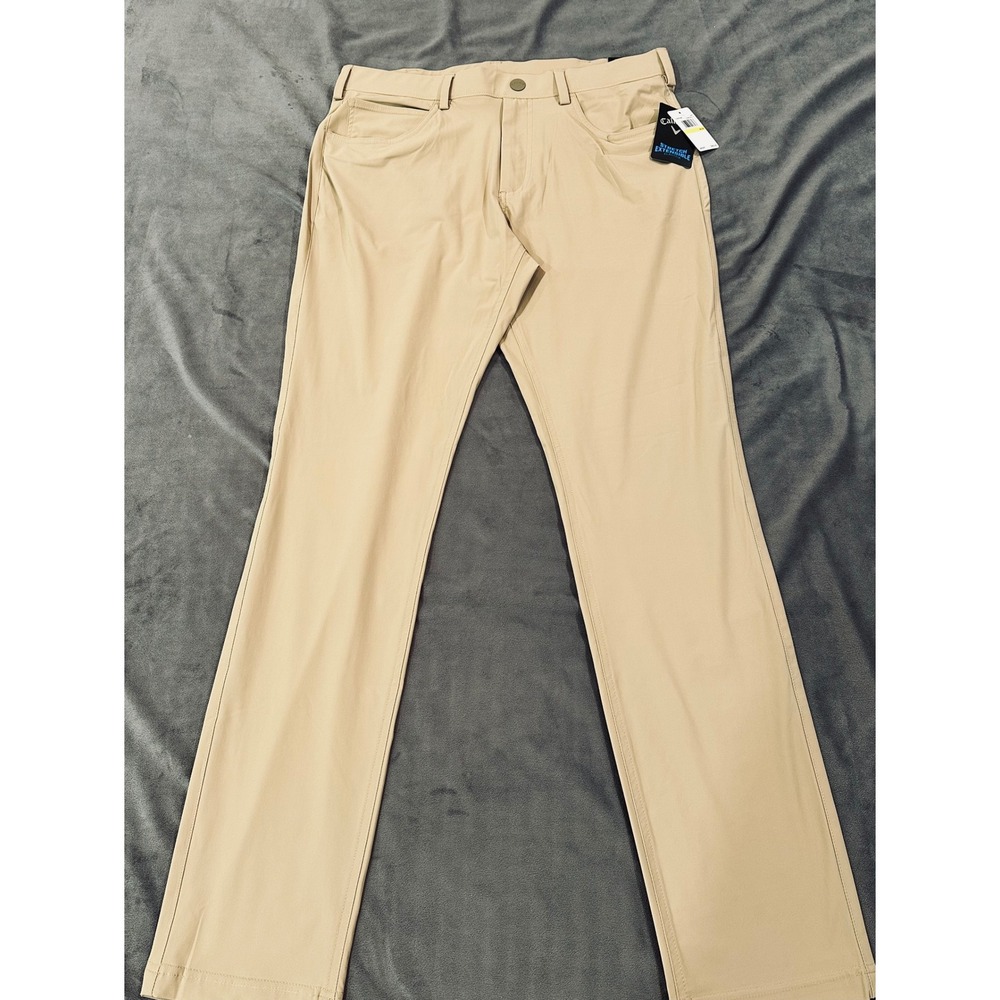 Callaway Men Stretch Extensible Golf Pants Chinchilla Tan Beige CGBSF005 NEW